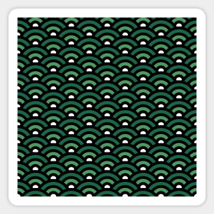 Seigaiha Green Pattern Sticker